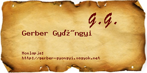 Gerber Gyöngyi névjegykártya